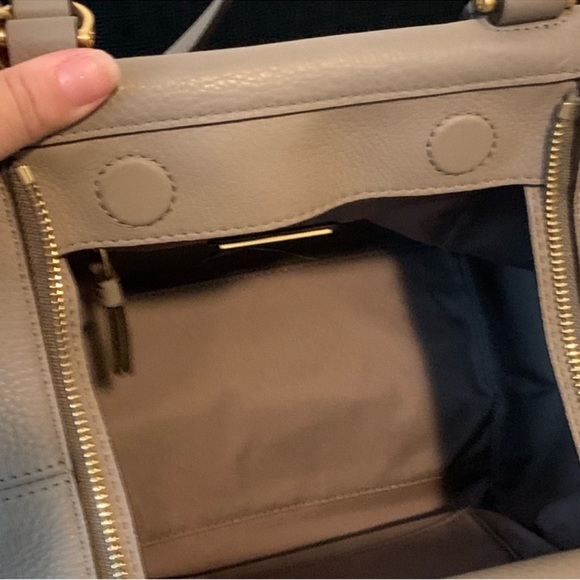 Tory Burch Gold and Tan Crossbody Bag with Structured Design - Picture 7 of 15